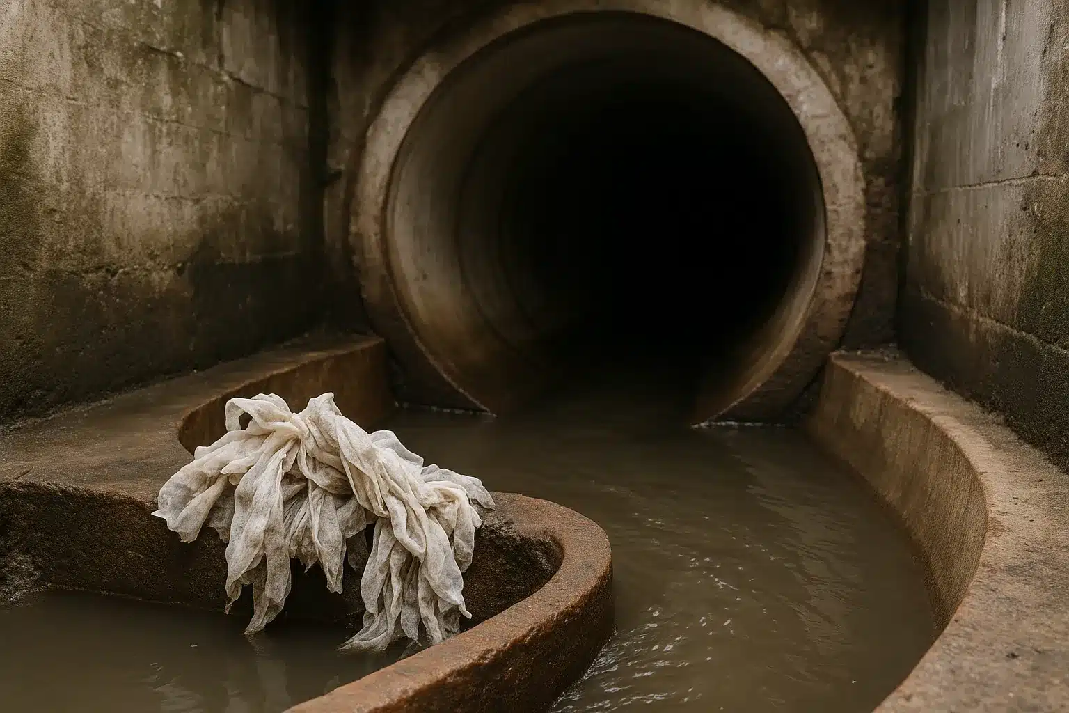 Feuchttücher im Abwasser: Praxis-Fallstudie Kanalsystem